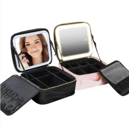 Cosmetiquera con espejo y luz led