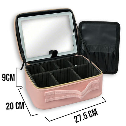 Cosmetiquera con espejo y luz led