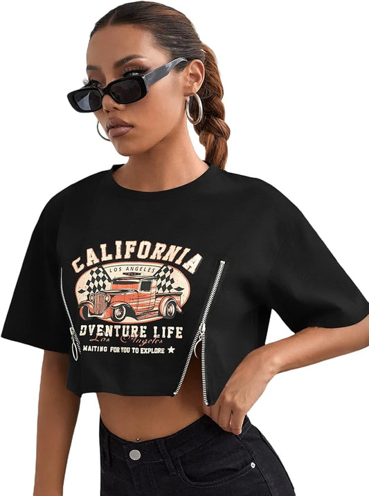 camisa corta con cremallera