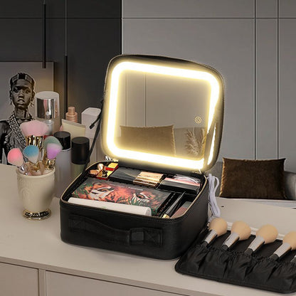 Cosmetiquera con espejo y luz led
